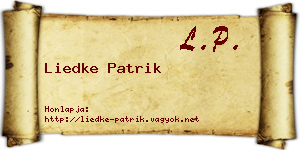 Liedke Patrik névjegykártya